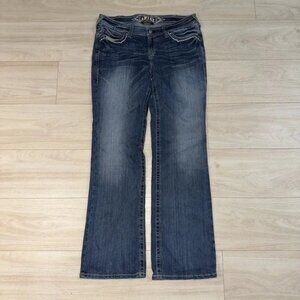 Ariat Mid Rise Jeans Womens Size 31R Denim Ella Wide Leg Cowgirl Western USA